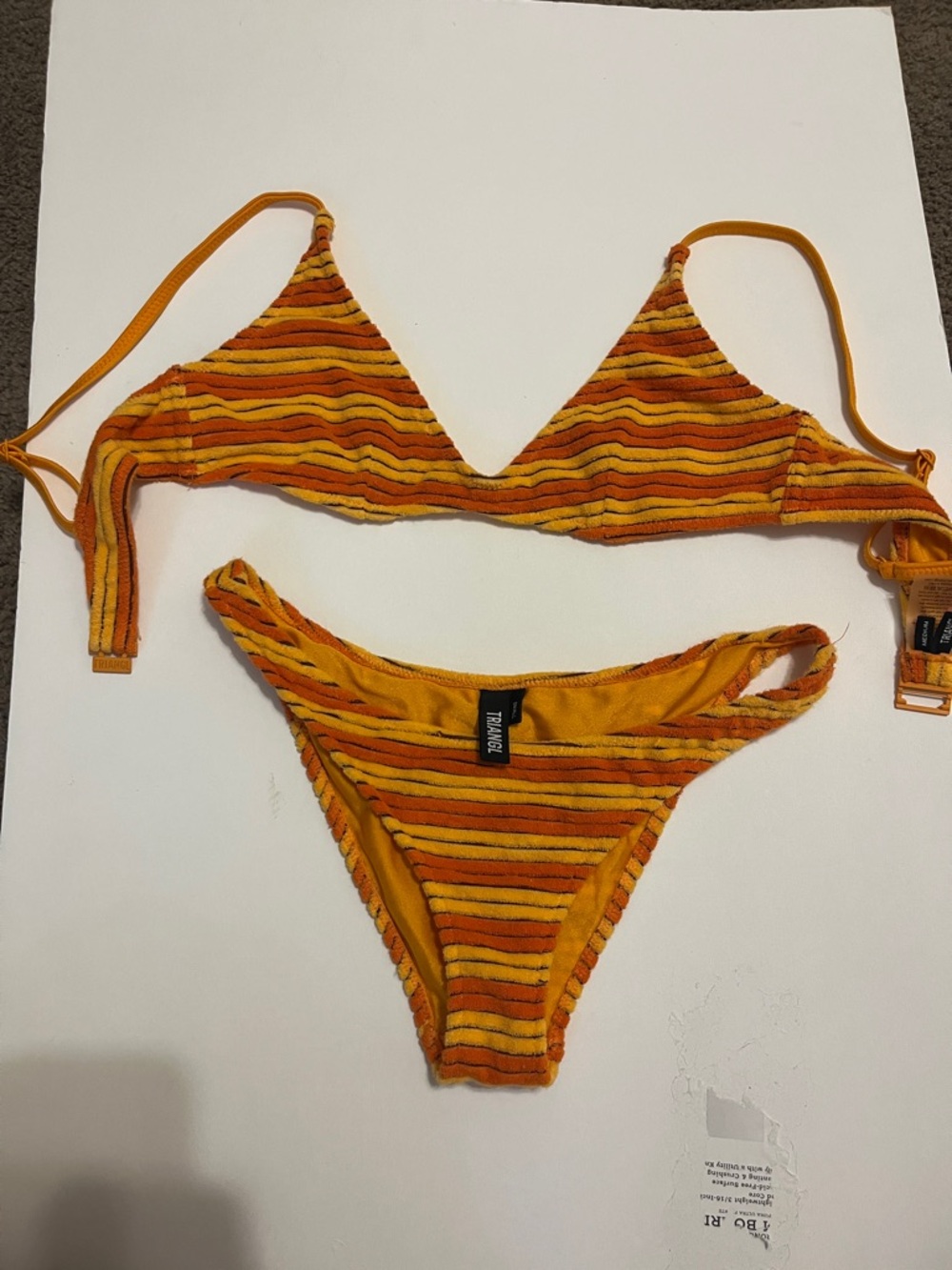 Orange Striped REINI Triangl Maia Set
